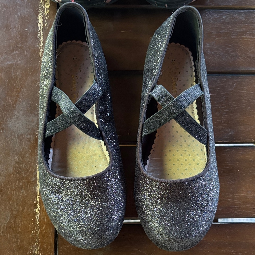 Dream Pairs Sparkly Black Kids Flats size 3
